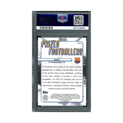 Gavi 2022-23 Finest UCC Prized Footballers Fusion Black & Red PSA 10