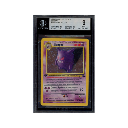 Gengar Holo R 1999 Fossil 1st Edition German BGS 9