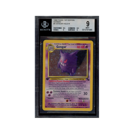 Gengar Holo R 1999 Fossil 1st Edition German BGS 9