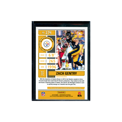 Zach Gentry 2019 Panini Contenders Football Rookie Ticket Auto