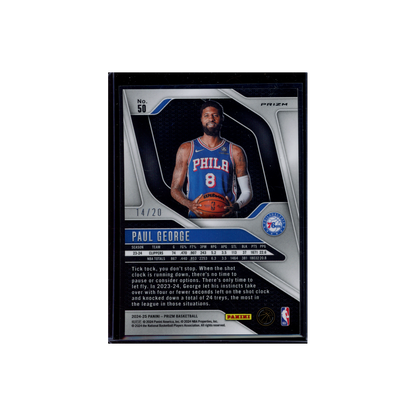 Paul George 2024-25 Panini Prizm Basketball Bronze Fast Break /20