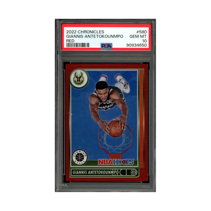 Giannis Antetokounmpo 2022 Panini Chronicles Basketball Red /149 PSA 10