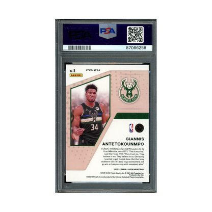 Giannis Antetokounmpo 2021 Panini Prizm Basketball Mindset Fast Break PSA 10