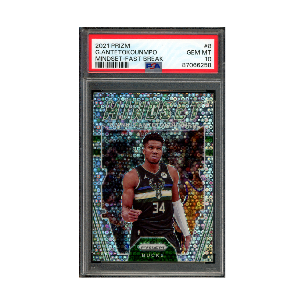 Giannis Antetokounmpo 2021 Panini Prizm Basketball Mindset Fast Break PSA 10
