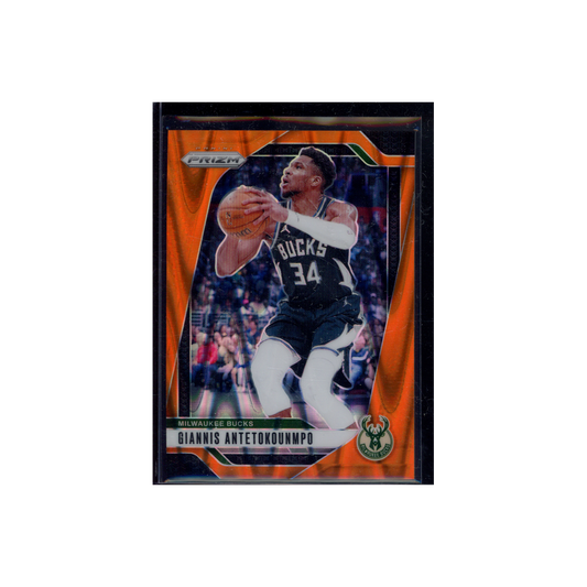 Giannis Antetokounmpo 2024-25 Panini Prizm Basketball Orange Seismic /199