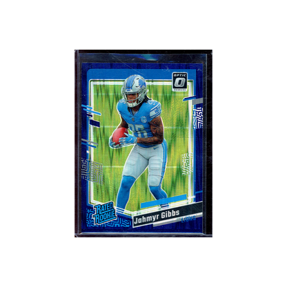 Jahmyr Gibbs 2023 Panini Donruss Optic Football Rookie Purple Shock