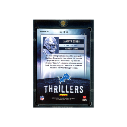 Jahmyr Gibbs 2023 Panini Rookies & Stars Football Thrillers Rookie Green /5