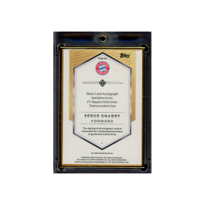 Serge Gnabry 2024 Topps Transcendent Variation Auto Framed /10