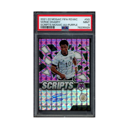 Serge Gnabry 2021-22 Mosaic WC Scripts Auto Purple /10 PSA 9