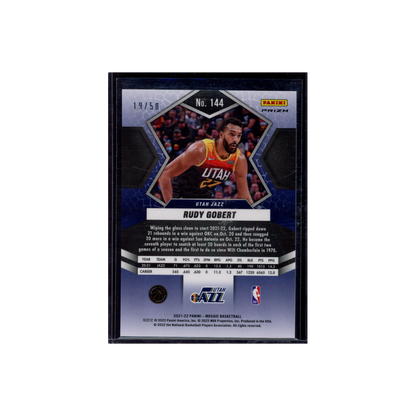 Rudy Gobert 2021-22 Panini Mosaic Basketball Purple Fast Break /50