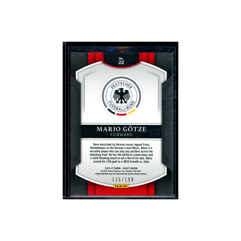 Mario Götze 2016-17 Panini Select Soccer Red /199 #2
