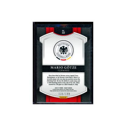 Mario Götze 2016-17 Panini Select Soccer Red /199 #2
