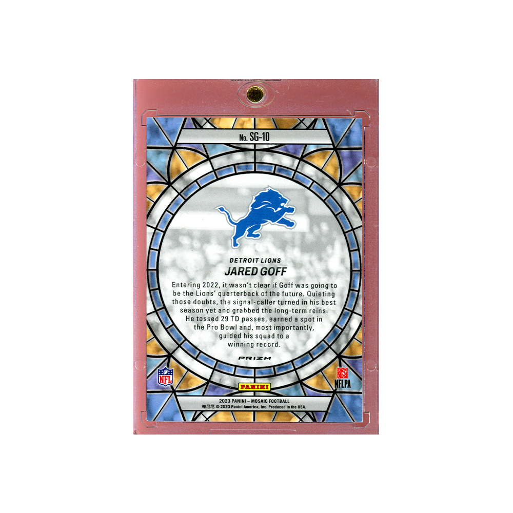 Jared Goff 2023 Panini Mosaic Football Stained Glass