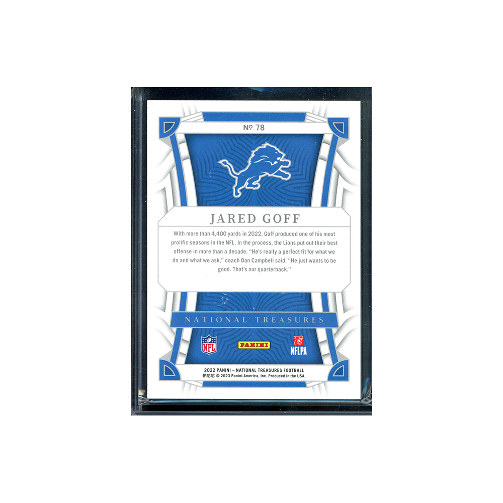 Jared Goff 2022 Panini National Treasures Football /20