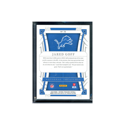 Jared Goff 2022 Panini National Treasures Football /20