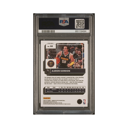 Aaron Gordon 2022-23 Panini Donruss Optic Basketball Black Velocity /39 PSA 10