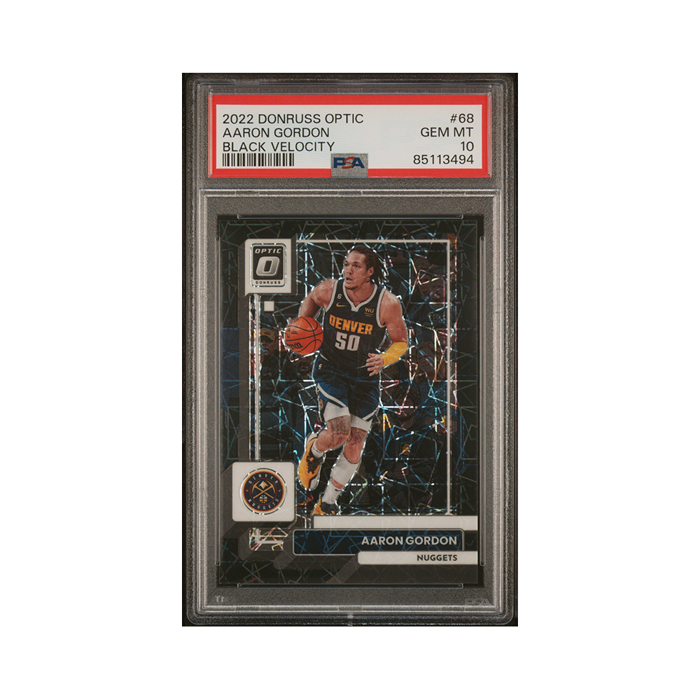 Aaron Gordon 2022-23 Panini Donruss Optic Basketball Black Velocity /39 PSA 10