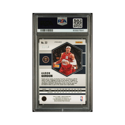 Aaron Gordon 2020-21 Panini Mosaic Basketball Fast Break Gold /10 PSA 8