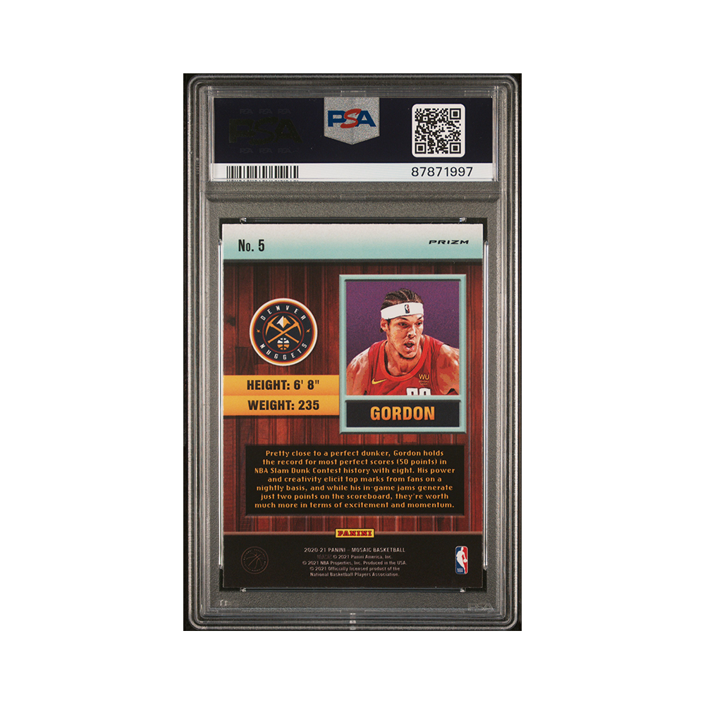 Aaron Gordan 2020-21 Panini Mosaic Basketball Jam Masters Green PSA 10