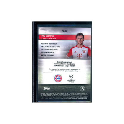 Leon Goretzka 2023-24 Topps Chrome Stadium Club Members Only Auto Gold Refractor /50