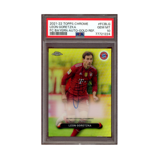 Leon Goretzka 2021-22 Topps Chrome Soccer Auto Gold Refractor /20 PSA 10