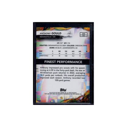 Anthony Gould 2024 Topps Finest Football Rookie Blue /49