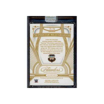 Superstar Billy Graham 2024 Panini Flawless WWE Legends Purple Diamond /8