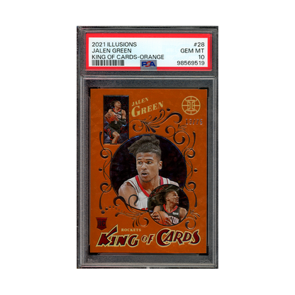 Jalen Green 2021 Panini Illusions King of the Cards Orange /75 Rookie PSA 10
