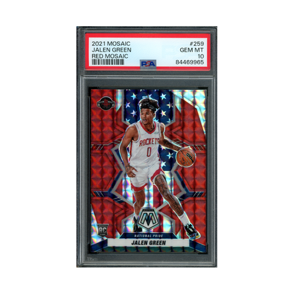 Jalen Green 2021 Panini Mosaic Basketball Red Mosaic National Pride Rookie PSA 10