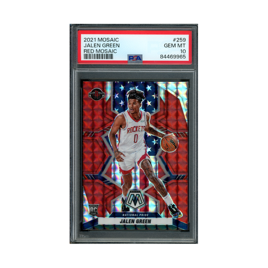 Jalen Green 2021 Panini Mosaic Basketball Red Mosaic National Pride Rookie PSA 10