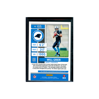 Will Grier 2019 Panini Contenders Football Rookie Ticket Auto Red