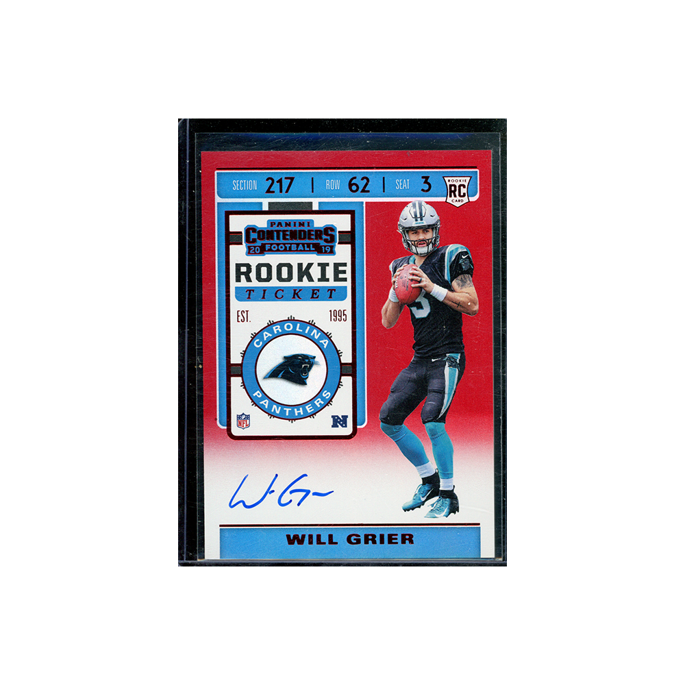 Will Grier 2019 Panini Contenders Football Rookie Ticket Auto Red