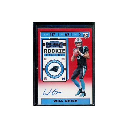 Will Grier 2019 Panini Contenders Football Rookie Ticket Auto Red