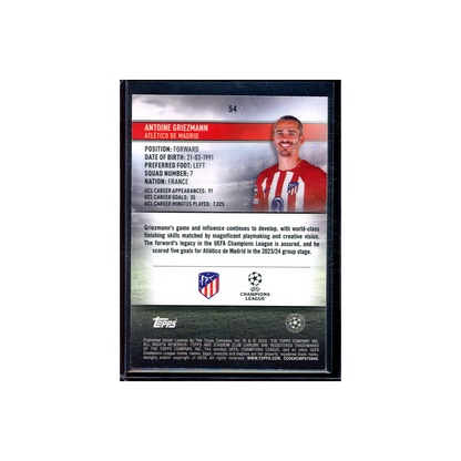 Antoine Griezmann 2023-24 Topps Stadium Club Chrome UCL Soccer Green /99