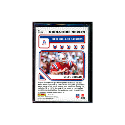 Steve Grogan 2023 Panini Donruss Optic Football Signature Series Auto Silver