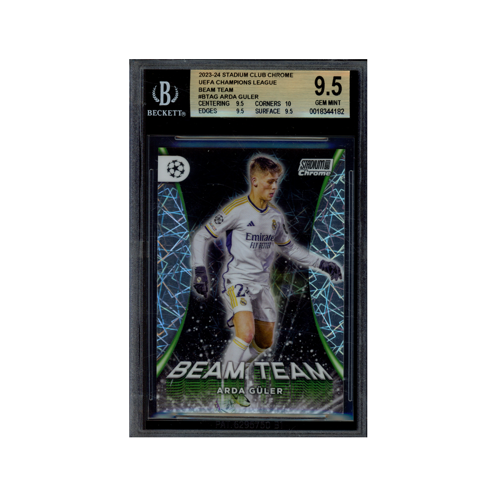 Arda Guler 2023-24 Topps Stadium Club Chrome UCL Beam Team BGS 9.5
