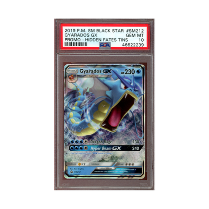 Gyarados GX Promo Hidden Fates Tins 2019 PM SM Black Star PSA 10
