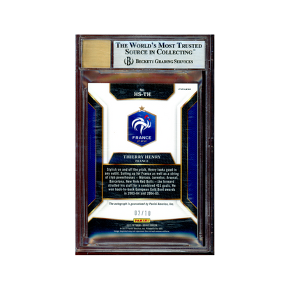 Thierry Henry 2017-18 Panini Select Historic Signatures Auto Gold Prizm /10 BGS 9/10