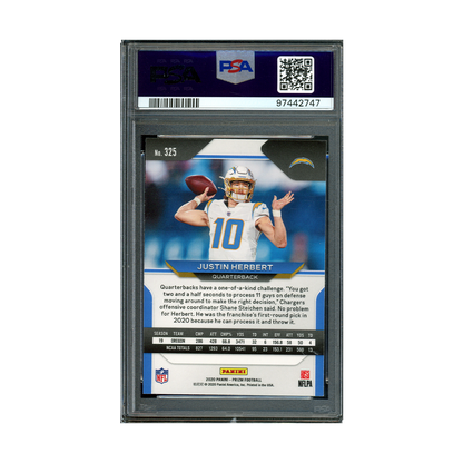 Justin Herbert 2020 Panini Prizm Football Rookie PSA 9