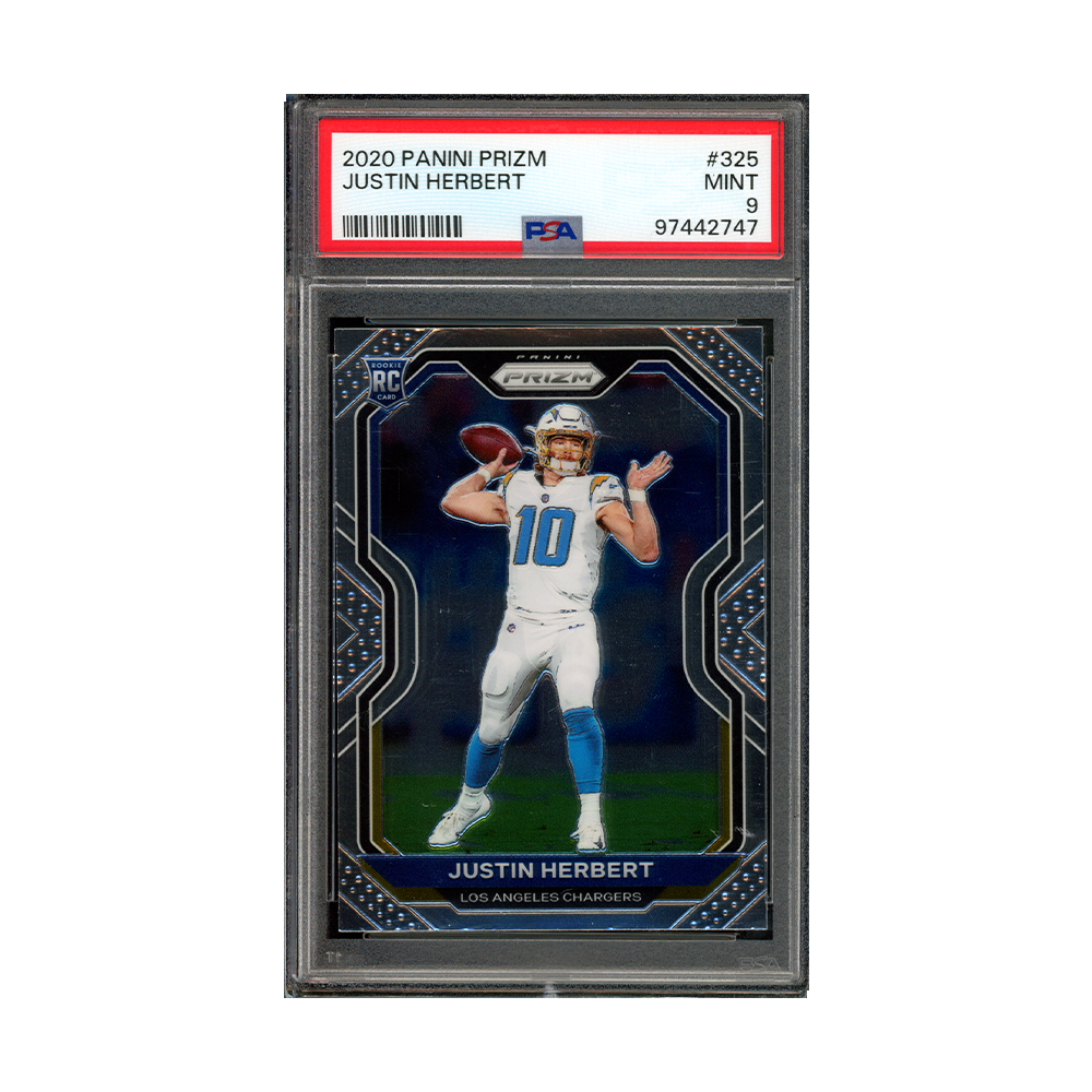 Justin Herbert 2020 Panini Prizm Football Rookie PSA 9