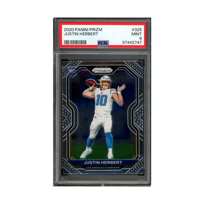 Justin Herbert 2020 Panini Prizm Football Rookie PSA 9