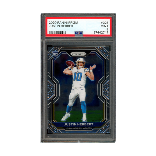 Justin Herbert 2020 Panini Prizm Football Rookie PSA 9