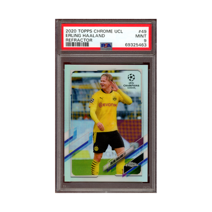 Erling Haaland 2020 Topps Chrome UCL Refractor PSA 9