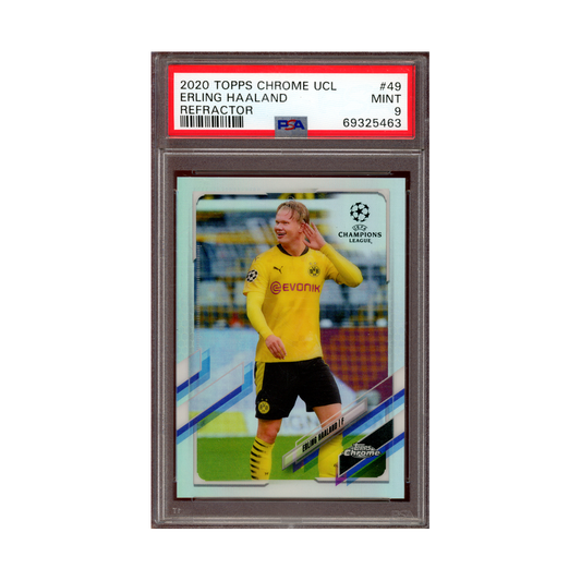 Erling Haaland 2020 Topps Chrome UCL Refractor PSA 9
