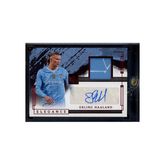 Erling Haaland 2023-24 Panini Impeccable Premier League Soccer Patch Auto Red /25
