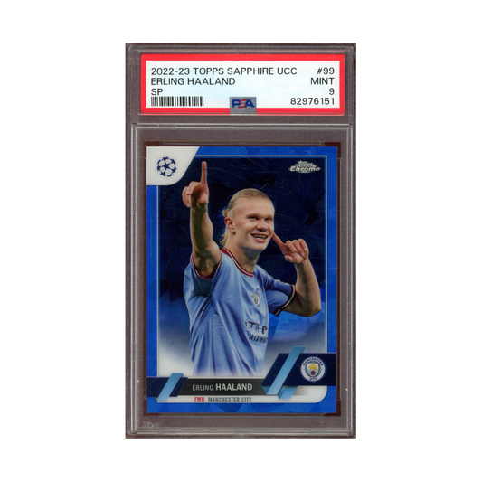 Erling Haaland 2022-23 Topps Sapphire UCC SP PSA 9