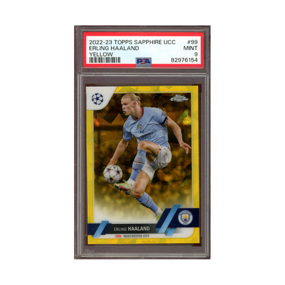 Erling Haaland 2022-23 Topps Sapphire UCC Yellow /99 PSA 9