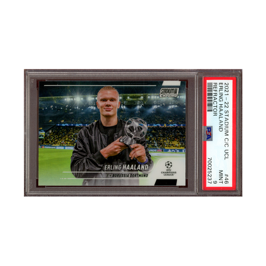 Erling Haaland 2021-22 Stadium Club Chrome Refractor PSA 9