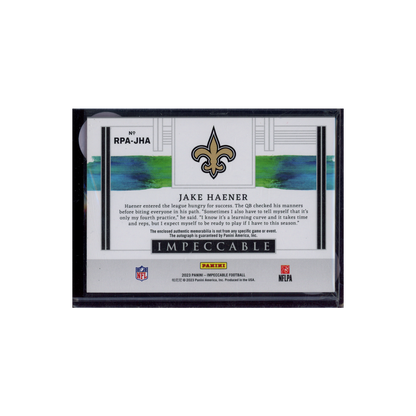 Jake Haener 2023 Panini Impeccable Football Rookie Patch Auto /49