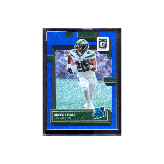 Breece Hall 2022 Panini Donruss Optic Football Rated Rookie Blue Glitter